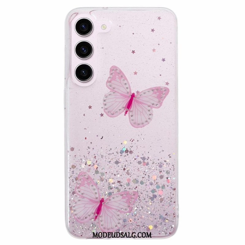 Cover Til Samsung Galaxy S24 Plus 5g Sommerfugle Pailletter