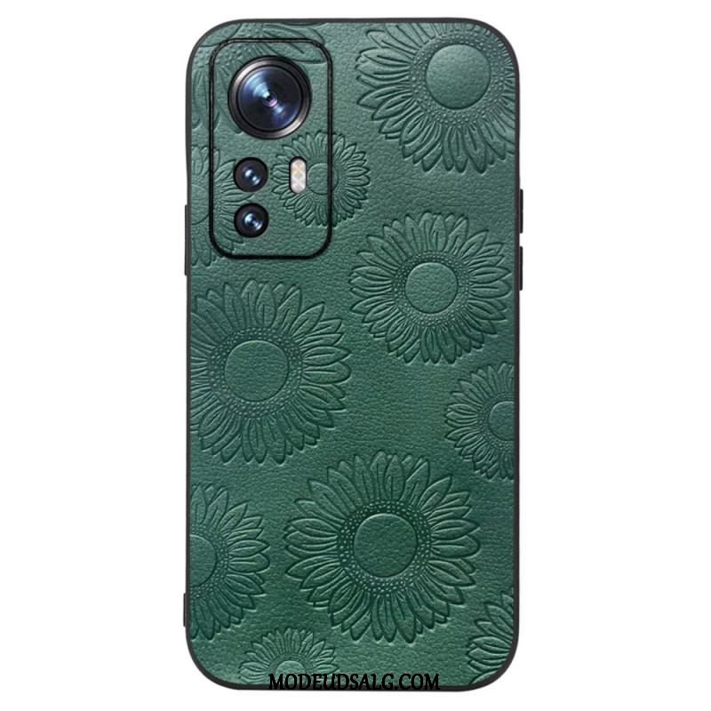 Cover Xiaomi 12 / 12X Solsikker I Imiteret Læder