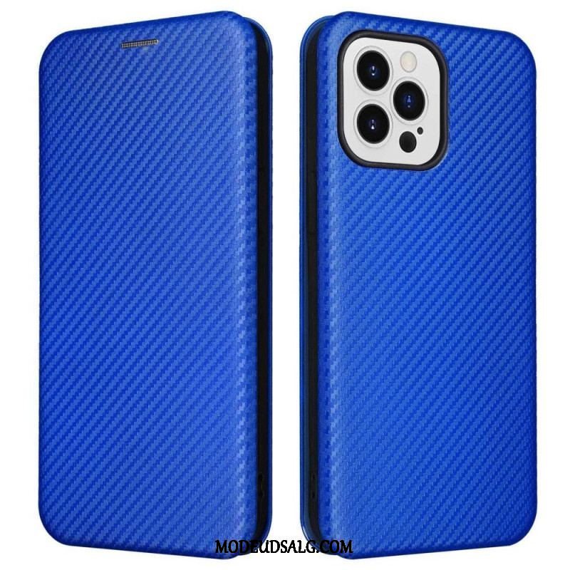 Cover iPhone 14 Pro Flip Cover Farvet Kulfiber