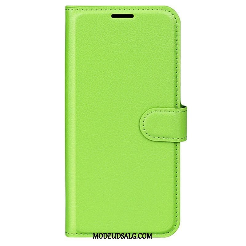 Flip Cover Huawei P60 Pro Litchi Læder Effekt