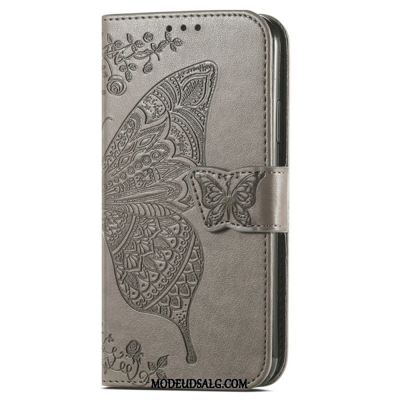 Flip Cover Samsung Galaxy A14 / A14 5G Barok Sommerfugl