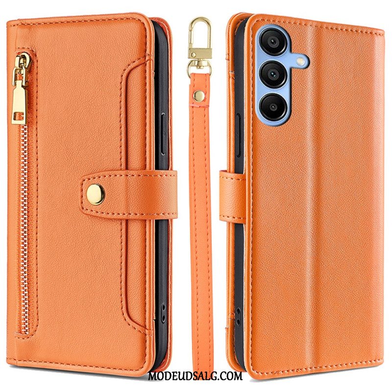 Flip Cover Samsung Galaxy A15 5g Snor Og Skulderrem