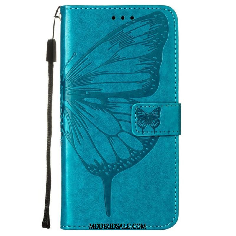 Flip Cover Samsung Galaxy S23 Plus 5G Med Snor Barok Strappy Sommerfugl
