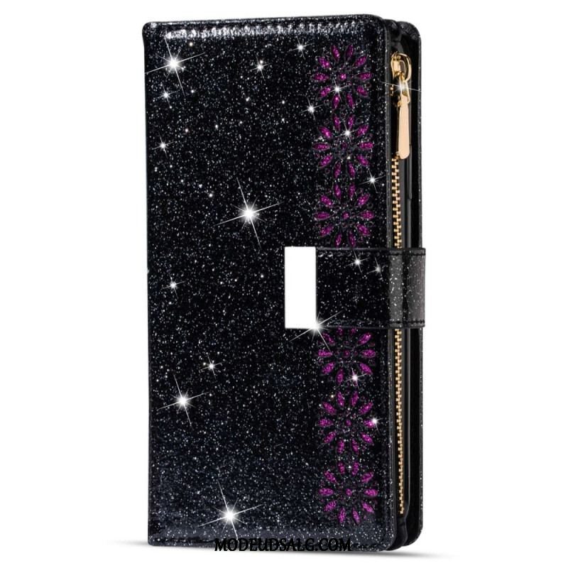 Flip Cover Samsung Galaxy S23 Ultra 5G Punge Etui Pung Med Pailletter
