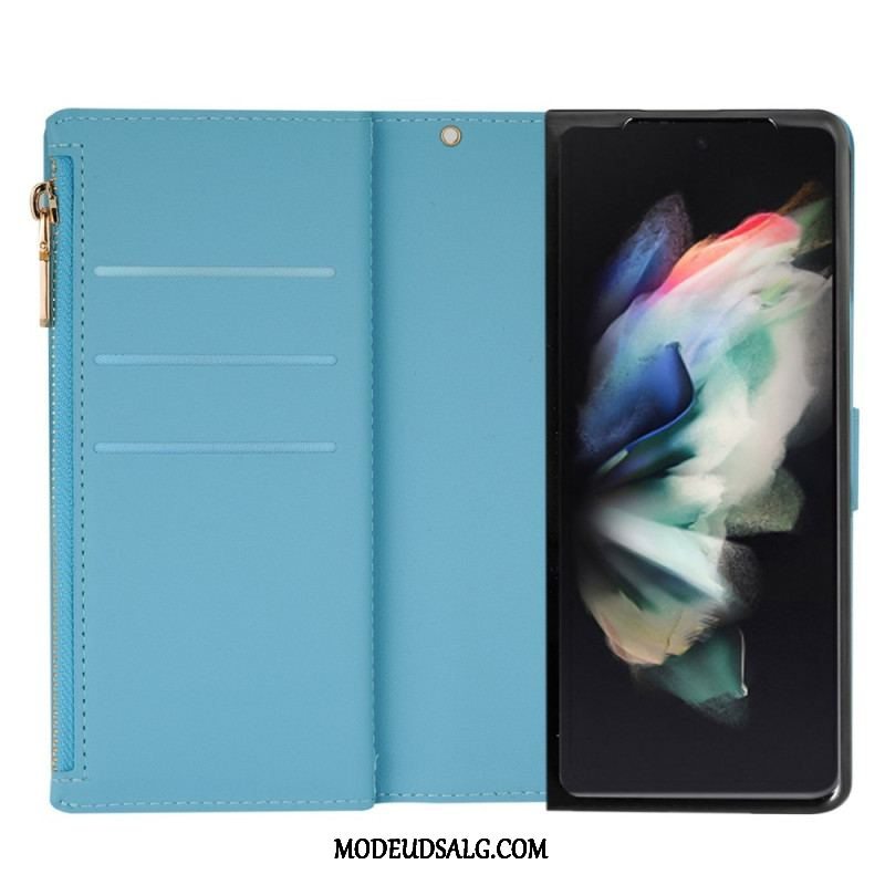 Flip Cover Samsung Galaxy Z Fold 4 Ultra Pailletter Med Strop