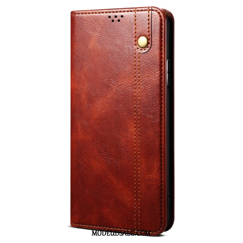 Flip Cover Til Motorola Edge 50 Vokset Kunstlæder