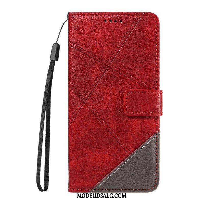 Flip Cover Til iPhone 16 Pro Geometriske Mønstre Med Rem