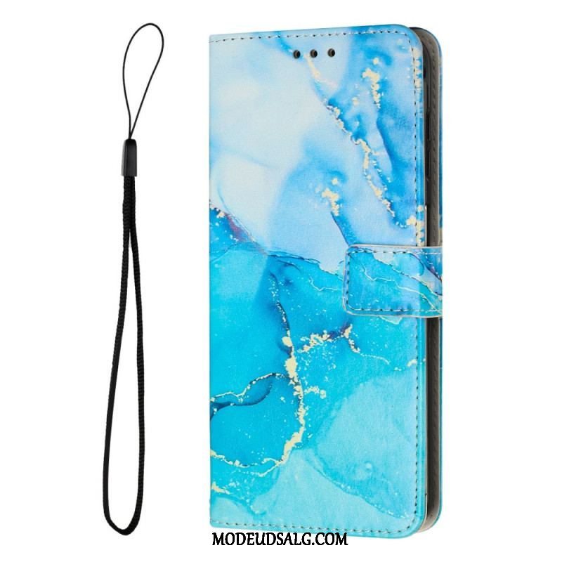 Flip Cover Xiaomi 13 Med Snor Strip Marmor