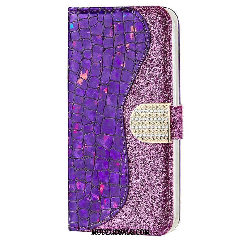 Flip Cover iPhone 13 Pro Max Krokodille Diamanter