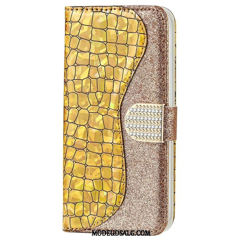 Flip Cover iPhone 13 Pro Max Krokodille Diamanter