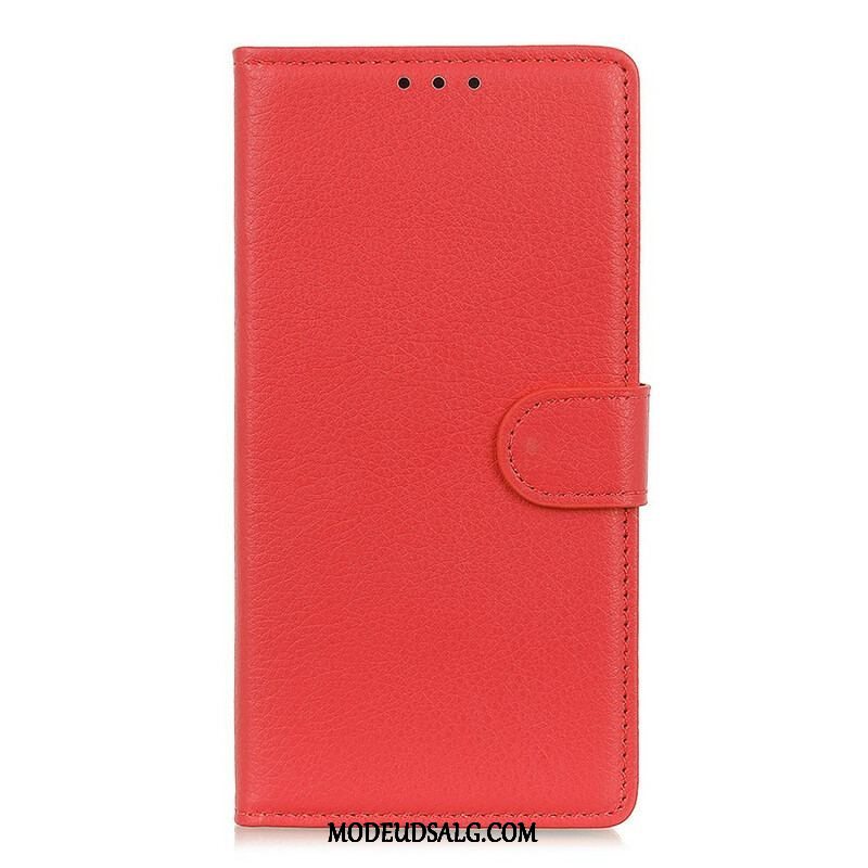 Læder Cover Oppo A16 / A16s Traditionelt Imiteret Læder