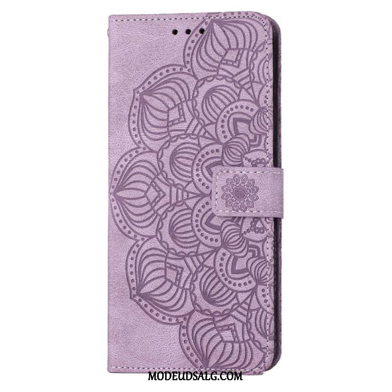 Læder Cover Samsung Galaxy S23 Plus 5G Med Snor Strappy Mandala