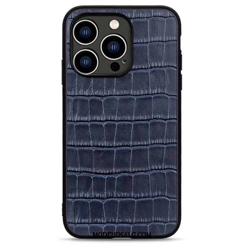 Mobilcover iPhone 14 Pro Ægte Crocodile Texture Læder