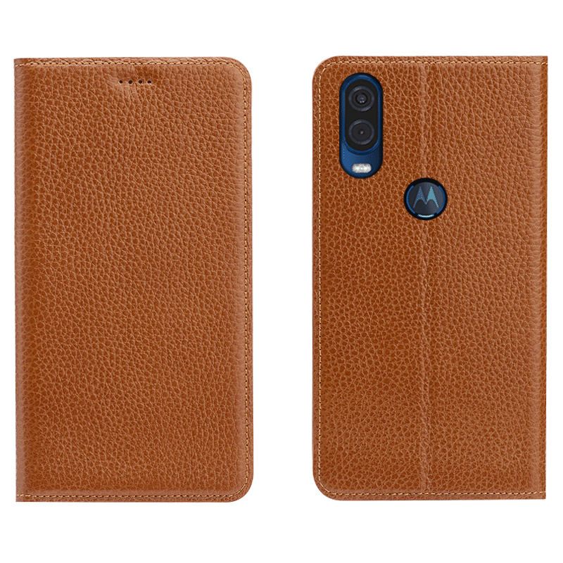 Motorola One Vision Etui / Cover Blå Folio Mønster Alt Inklusive