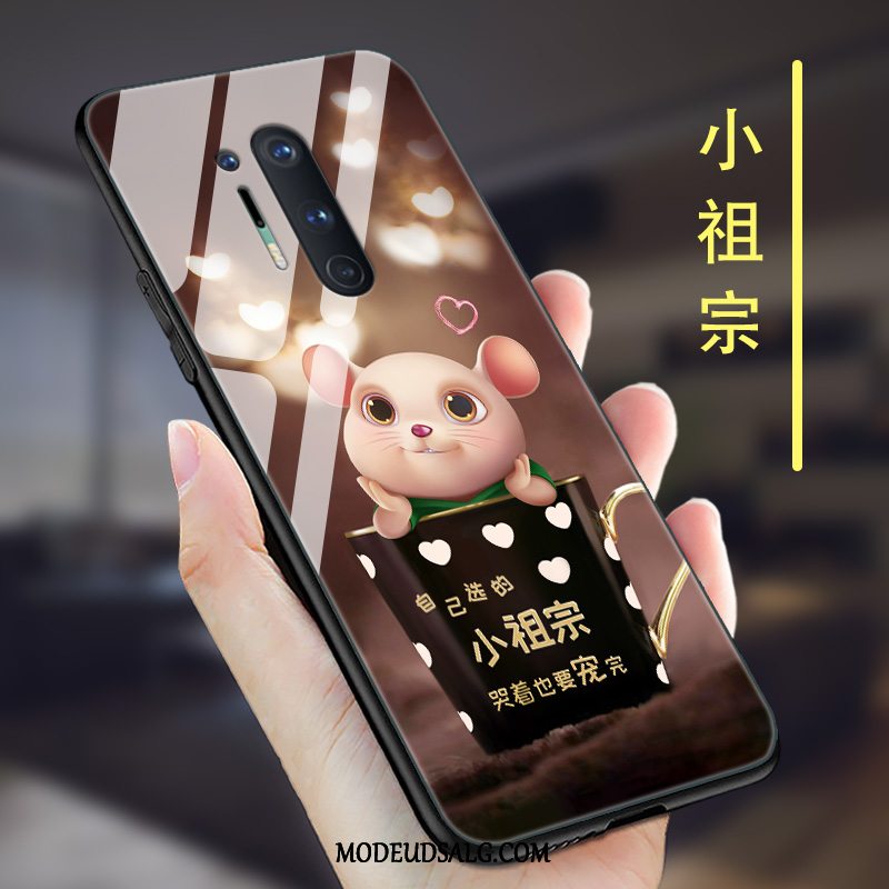 Oneplus 8 Pro Etui Anti-fald Net Red Spejl Glas Kreativ
