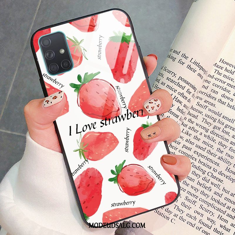 Samsung Galaxy A51 Etui Alt Inklusive Cover Rød Glas Anti-fald
