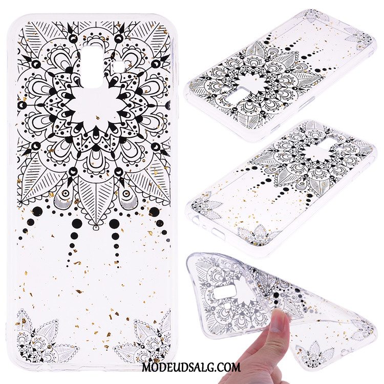 Samsung Galaxy J6+ Etui Cover Guld Blå Blød Hængende Ornamenter