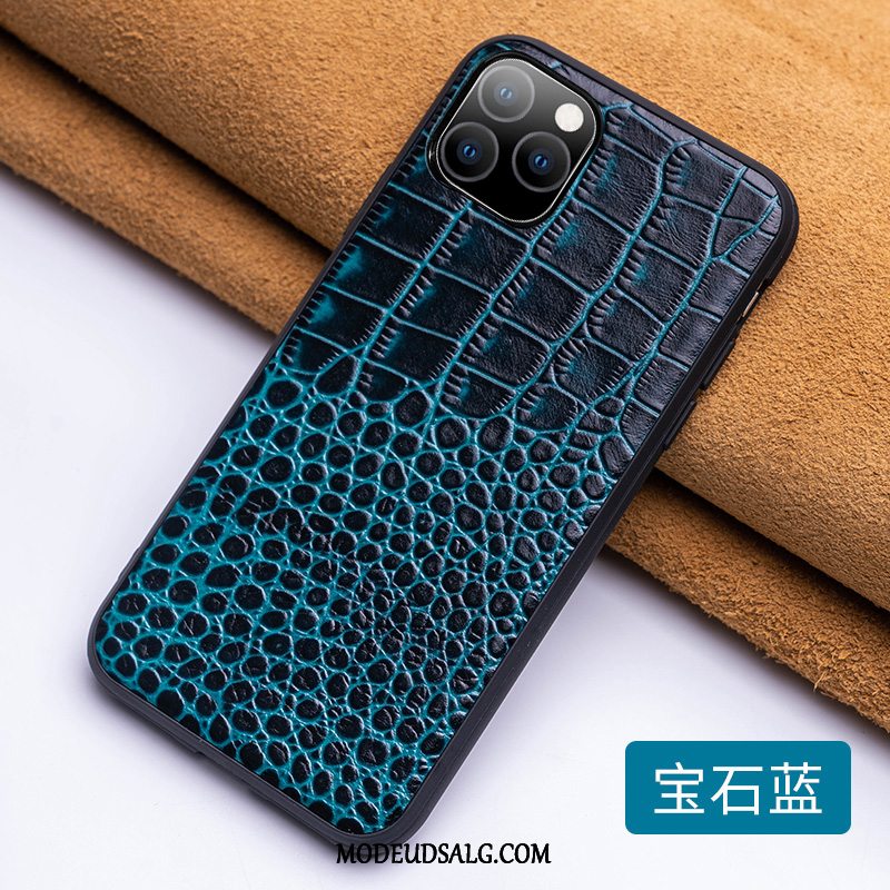 iPhone 11 Pro Max Etui / Cover Tilpas Blå Ædelsten Kreativ Ægte Læder