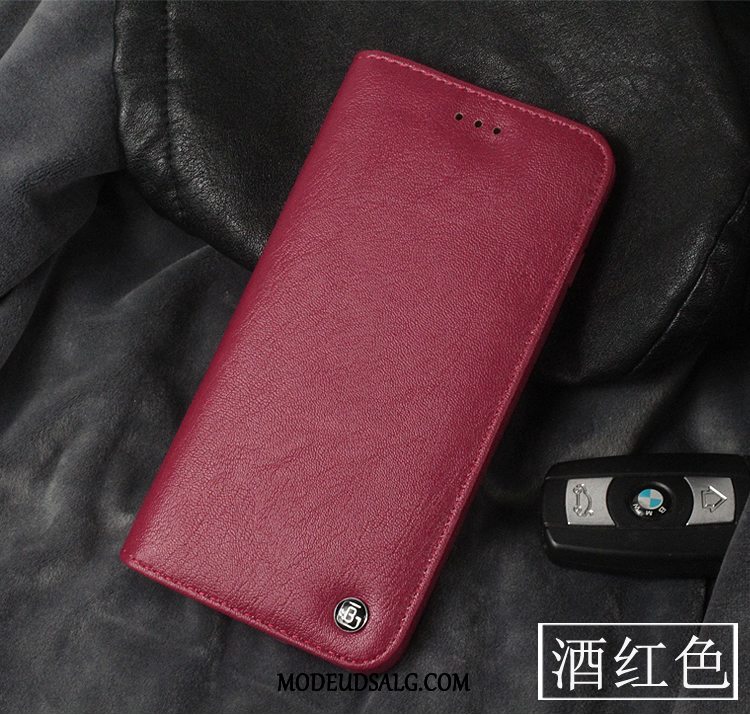 iPhone 8 Plus Etui Ny Lædertaske Anti-fald Blød Rød