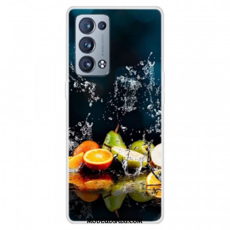 Cover Oppo Reno 6 Pro 5G Trompe L'oeil Frugt Og Vand