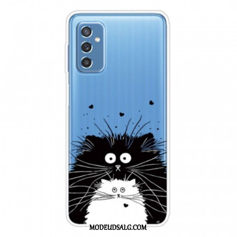 Cover Samsung Galaxy M52 5G Sorte Og Hvide Katte
