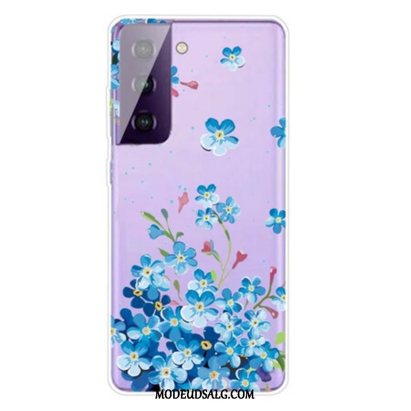 Cover Samsung Galaxy S21 5G Blå Blomster