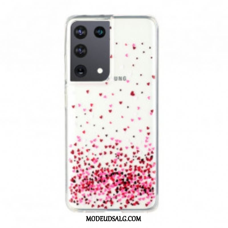 Cover Samsung Galaxy S21 Ultra 5G Sømløse Flere Hjerter
