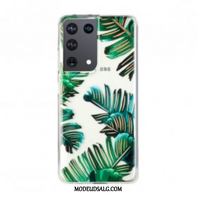 Cover Samsung Galaxy S21 Ultra 5G Sømløse Grønne Blade