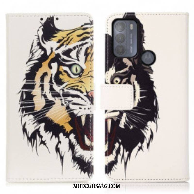 Flip Cover Moto G50 Hård Tiger