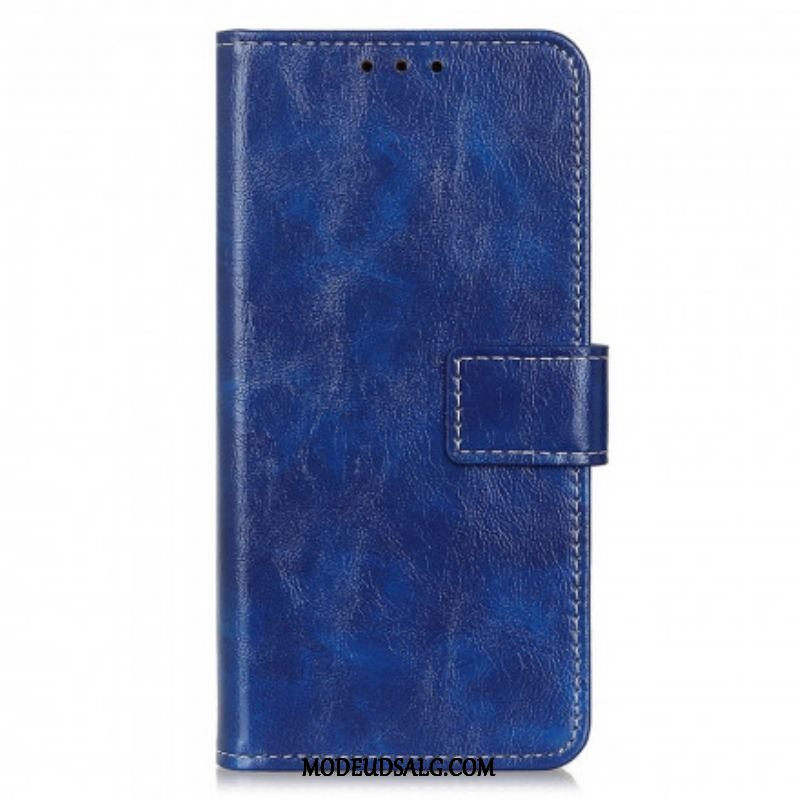 Flip Cover Motorola Edge 20 Pro Skinnende Og Blottede Sømme
