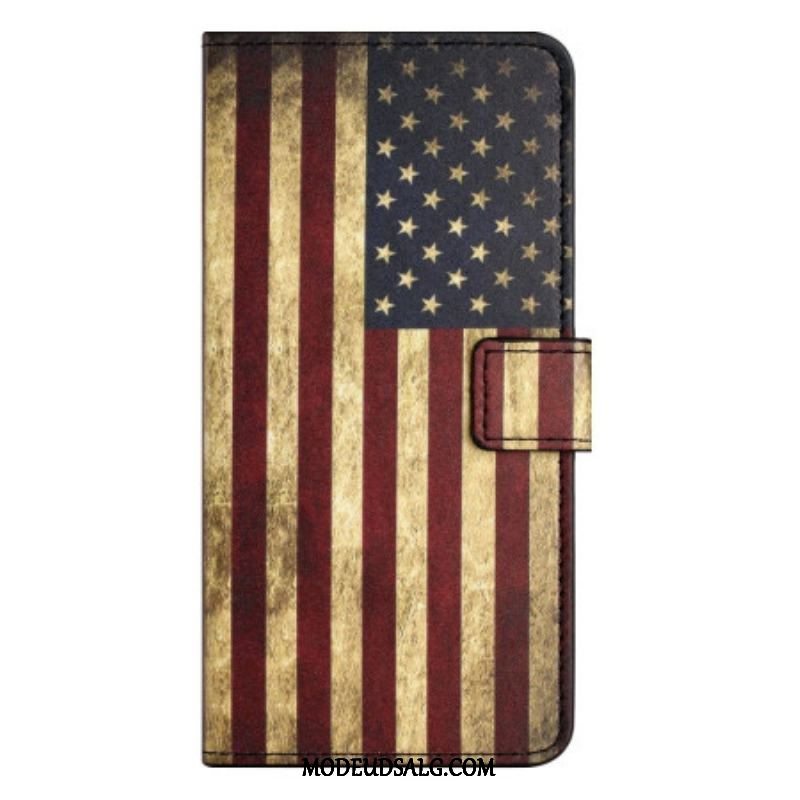 Flip Cover OnePlus 10T 5G Vintage Amerikansk Flag