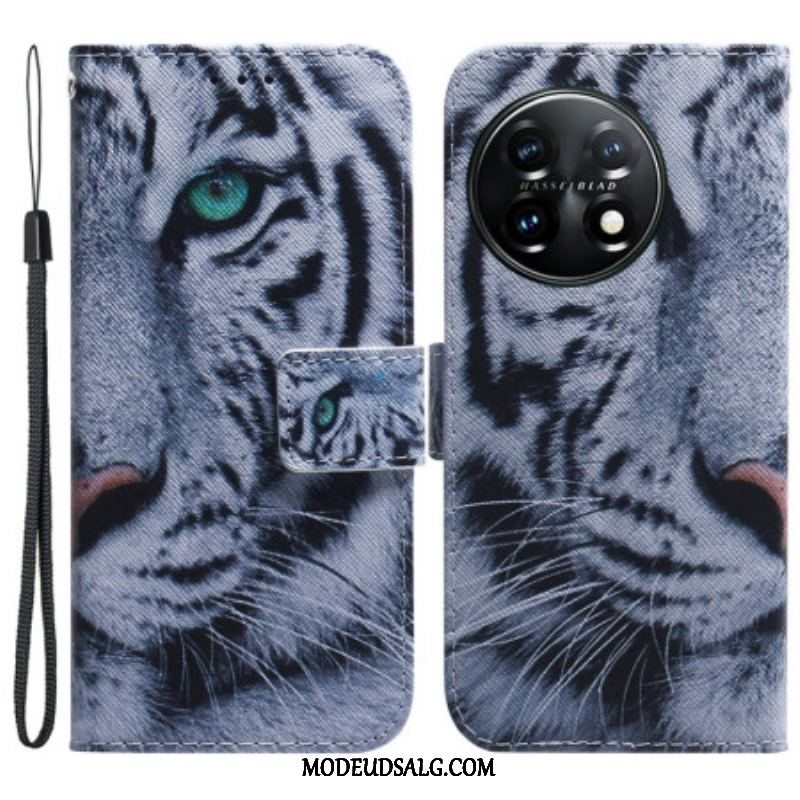Flip Cover OnePlus 11 5G Hvid Tiger