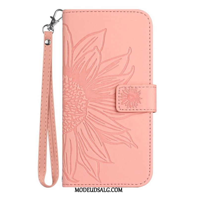 Flip Cover Samsung Galaxy A16 5g Solsikketryk Med Rem