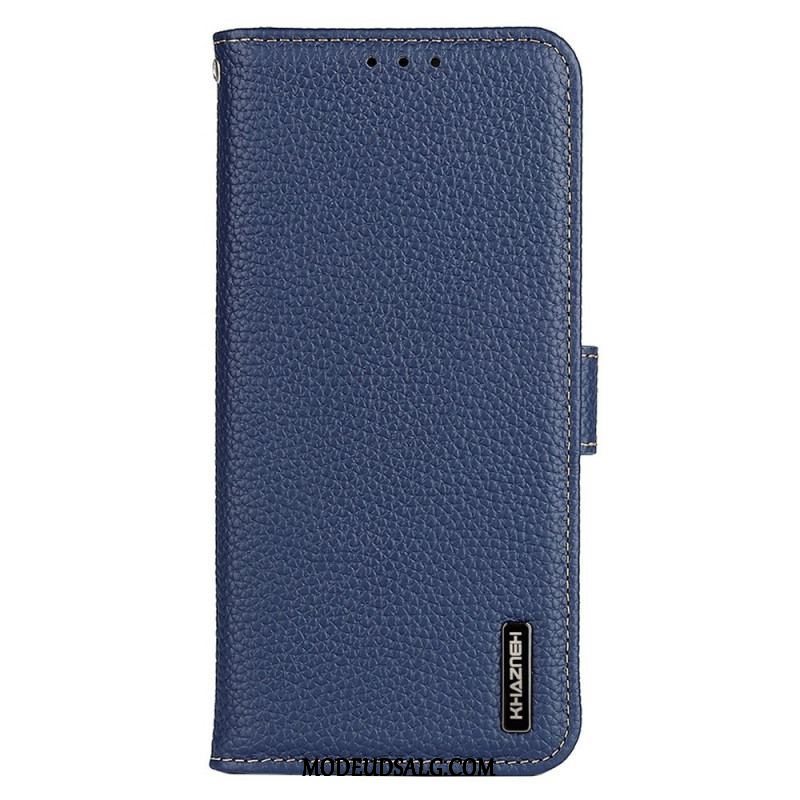 Flip Cover Samsung Galaxy M23 5G Khazneh Ægte Litchi-læder