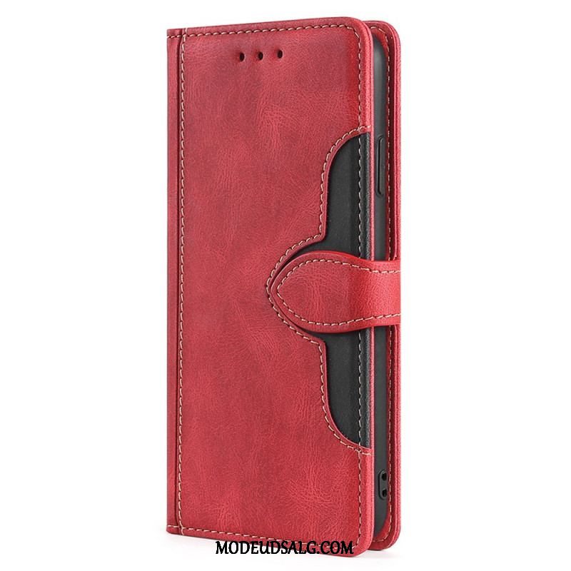 Flip Cover Samsung Galaxy M32 Imiteret Læder Bicolor Stilfuld