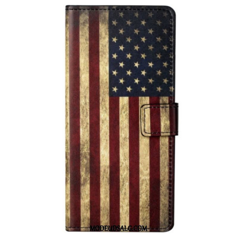 Flip Cover Samsung Galaxy S23 5G Vintage Amerikansk Flag