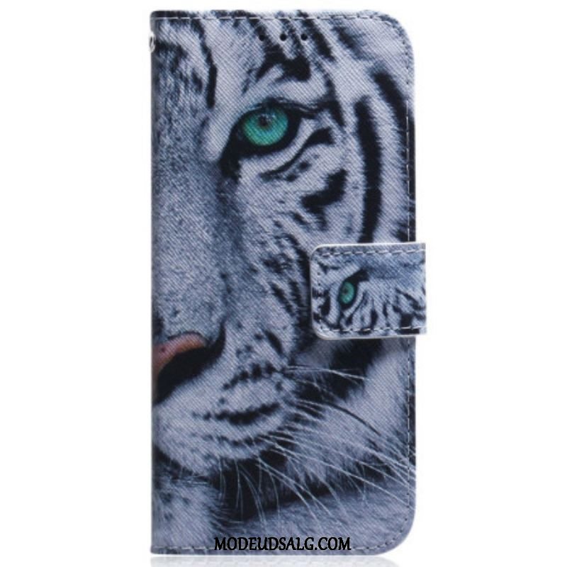 Flip Cover Samsung Galaxy S23 Plus 5G Hvid Tiger