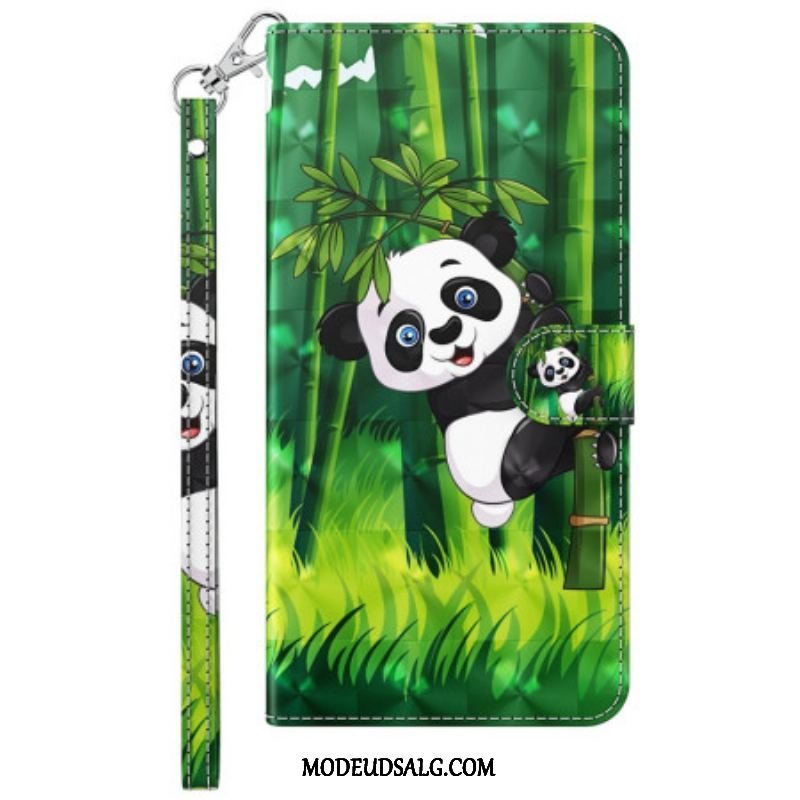 Flip Cover Sony Xperia 5 IV Med Snor Bambus Panda Med Snor
