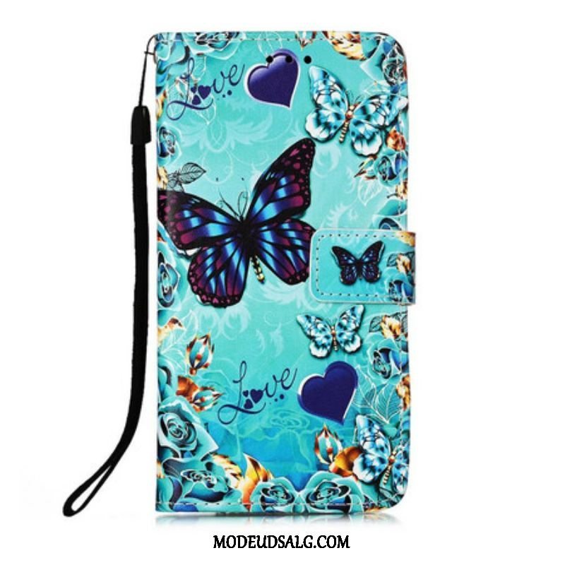 Flip Cover iPhone 13 Pro Med Snor Elsker Butterflies Strappy
