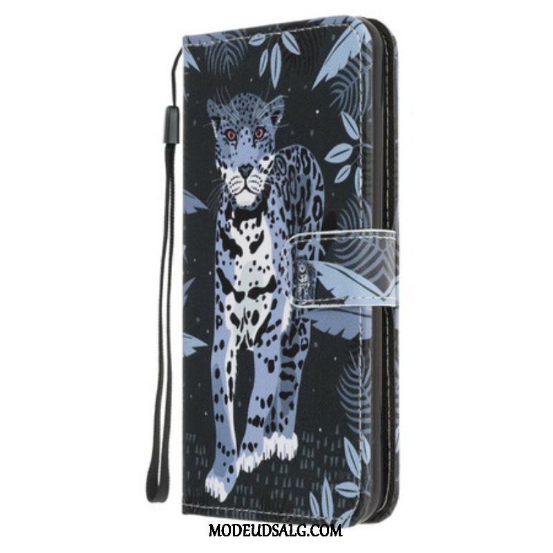 Flip Cover iPhone 13 Pro Med Snor Strappy Leopard