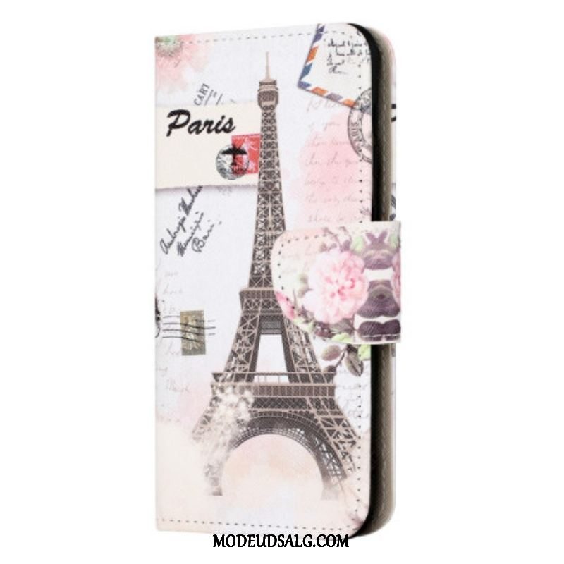 Flip Cover iPhone 15 Vintage Eiffeltårnet