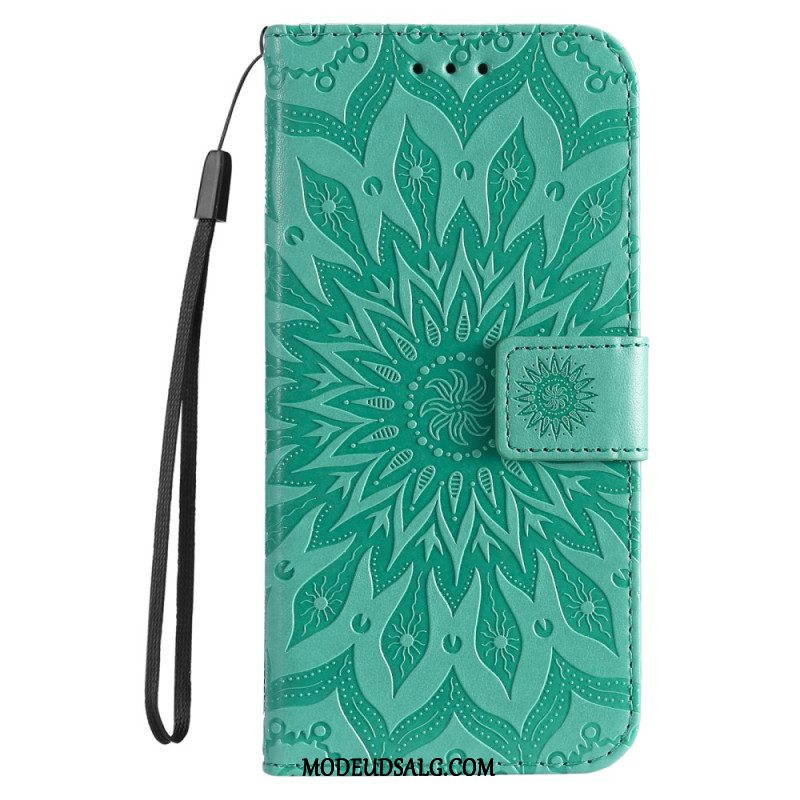 Flip Cover iPhone 16 Plus Mandala Mønster Med Rem