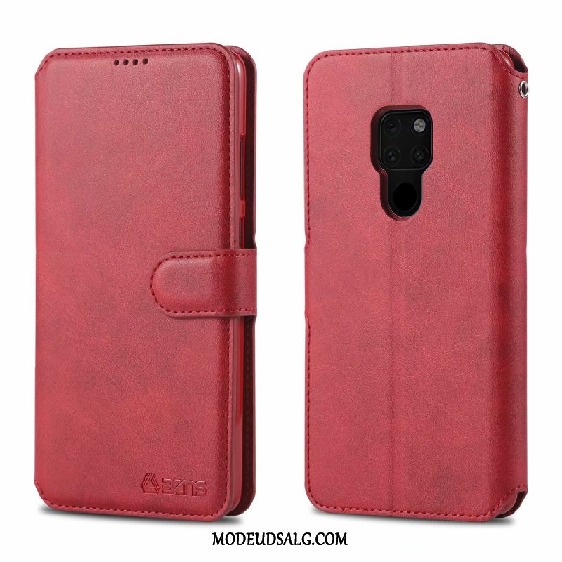 Huawei Mate 20 X Etui Anti-fald Rød Lædertaske Beskyttelse Kort
