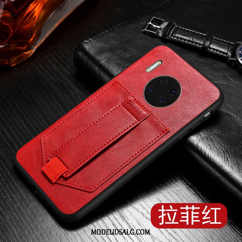 Huawei Mate 30 Etui Rød Kreativ Ægte Læder Anti-fald Beskyttelse