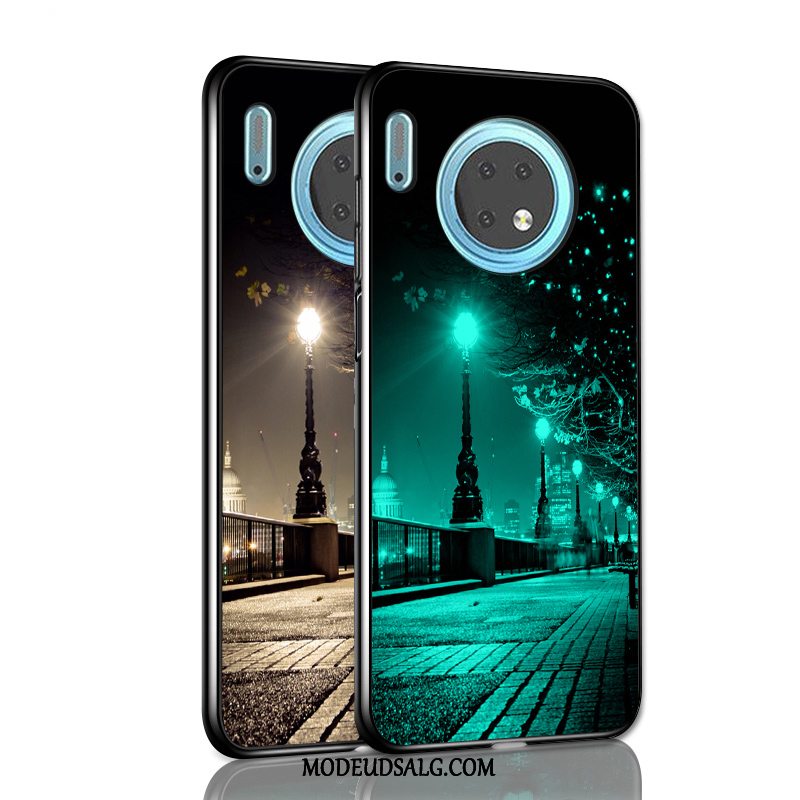 Huawei Mate 30 Pro Etui Glas Silikone Lyser Cover Grøn