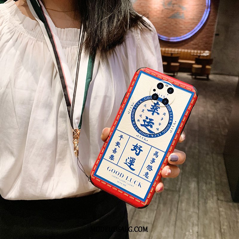 Huawei Mate 40 Pro Etui Nubuck Blå Af Personlighed Ny Kinesisk Stil