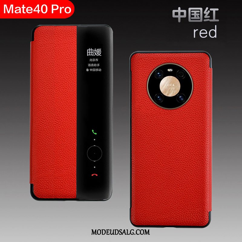 Huawei Mate 40 Pro Etui Ægte Læder Anti-fald Vækstdvale Kvalitet Beskyttelse