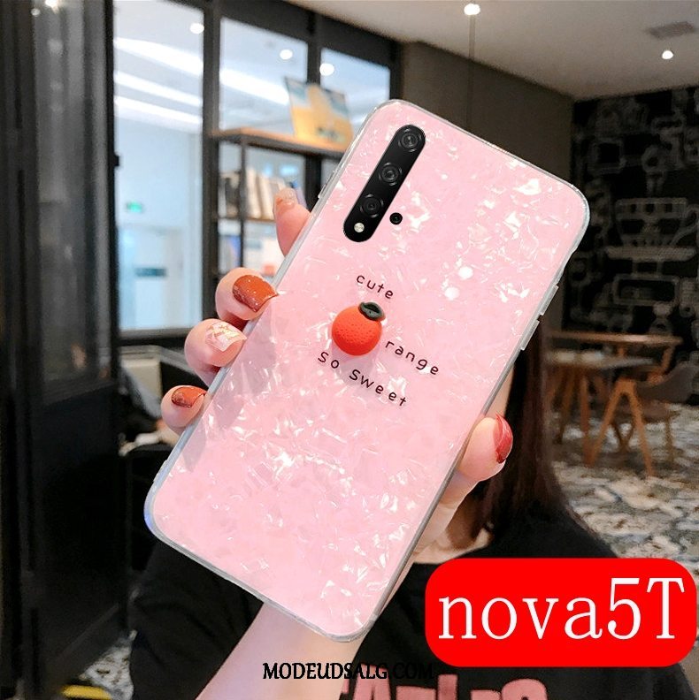 Huawei Nova 5t Etui / Cover Lyserød Trendy Gennemsigtig Net Red Silikone