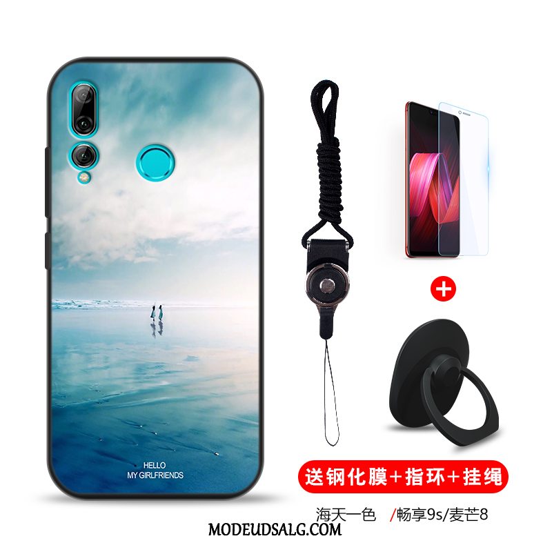 Huawei P Smart+ 2019 Etui / Cover Anti-fald Blå Silikone Beskyttelse Cartoon