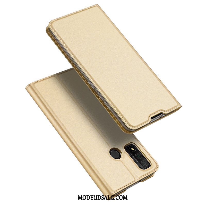 Huawei P Smart 2020 Etui Kort Lædertaske Magnetisk Guld Clamshell